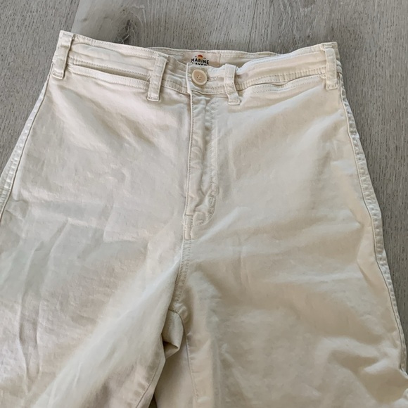 Marine Layer Bridget High Rise Wide Leg Baggy Sz 6 Stretch Jean In Cream - Picture 10 of 12